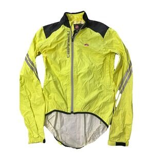 Castelli Mens Sz Medium Pro Fit Light Rain Jacket Yellow